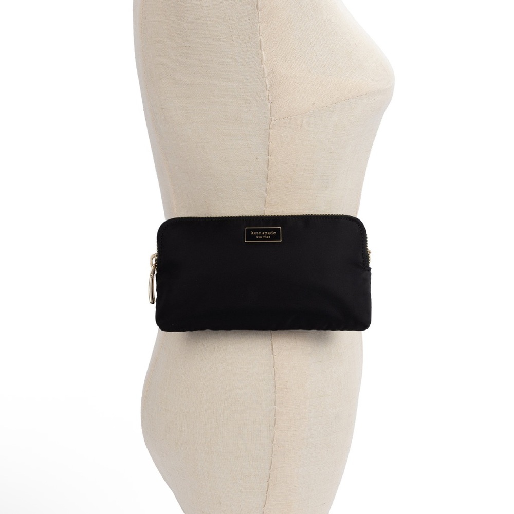NWT Kate Spade Black Nylon Belt Bag Crossbody Waist Bag Classic - Picture 6 of 10